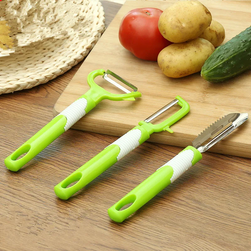 3Pcs Fruit Peeler Vegetable Peeler Knife Serrated Knife Peeler Multi Scales Planing Kitchen Tools font b