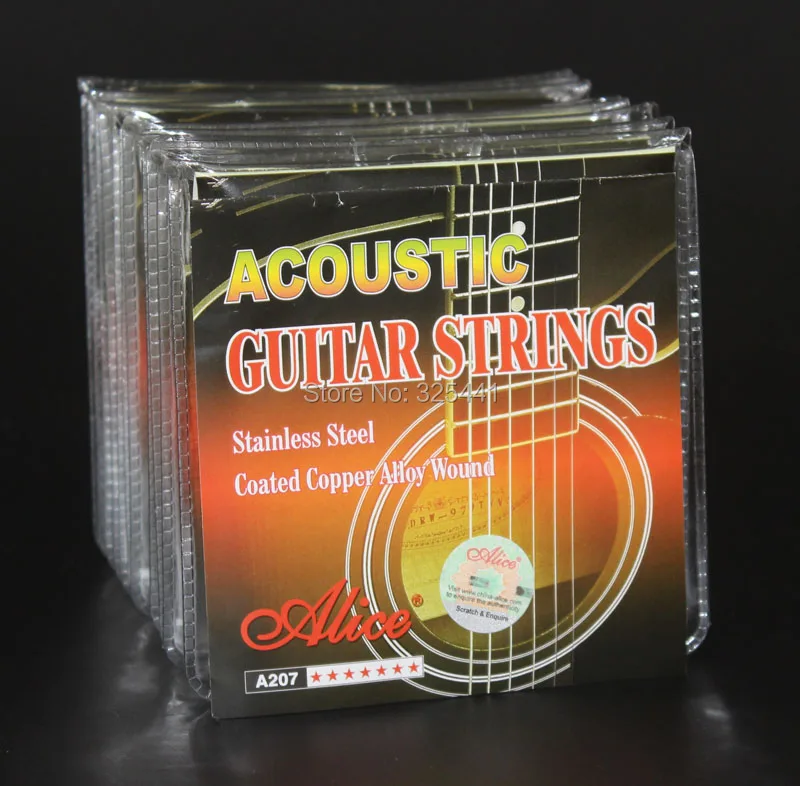 10 Sets Alice A207 Stainless Steel Coated Copper Alloy Wound Acoustic