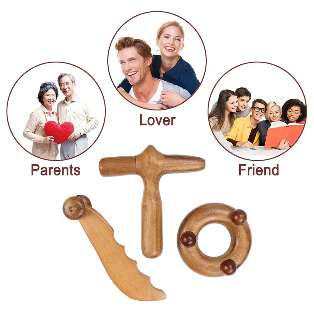 Set 3 Pcs Reflexology Tool Traditional Thai Massage Hand Foot Abdomen Body Acupoint Massager Natural Fragrant Wood (8)
