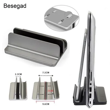 

Besegad Aluminum Alloy Vertical Adjustable Laptop Tablets Cooling Stand Bracket Holder for Apple MacBook Pro Mac Book Lenovo