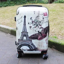 Vintage Tower Printing ABS PC 20 24 Inches 1 Piece Hardside Carry-on Cabin Case Upright Travel Luggage Suitcase Fochier XQ016