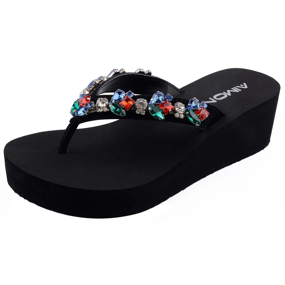 womens green flip flops