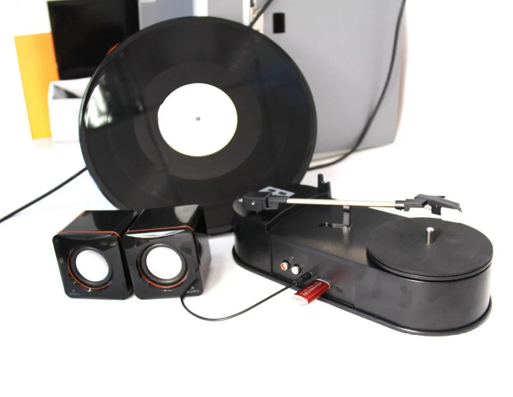 

Audio Grabber vinyl phonograph player black film conversion recorder player convert to mp3 to TF Card U Flash Disk, NO PC Needed