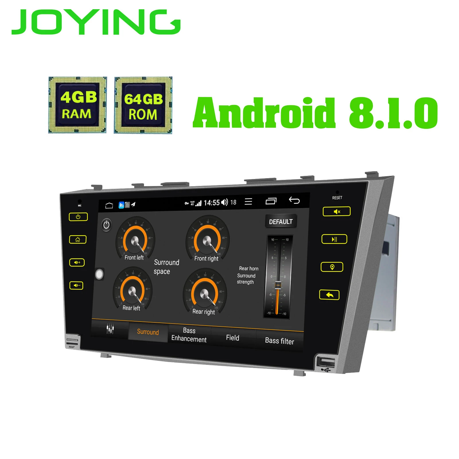Best Joying 9" Android 8.1 Car Radio Multimedia Player for Toyota Camry/Aurion 2007 2008 to 2011 2 Din 4G RAM Car GPS Stereo WIFI DVR 1