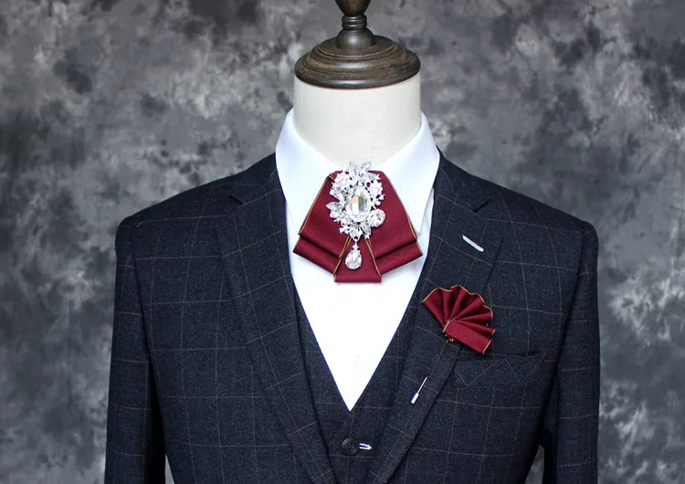 Новая мода галстук прекрасный алмаз лук Галстуки одежда для свадьбы, дня рождения Подарки элегантный Западной Бабочка Шелковый Пряжа Gravata