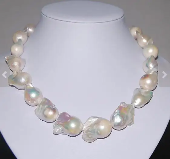 Genuine Freshwater Pearl Necklace 16 18MM Large Baroque Pearl Necklace