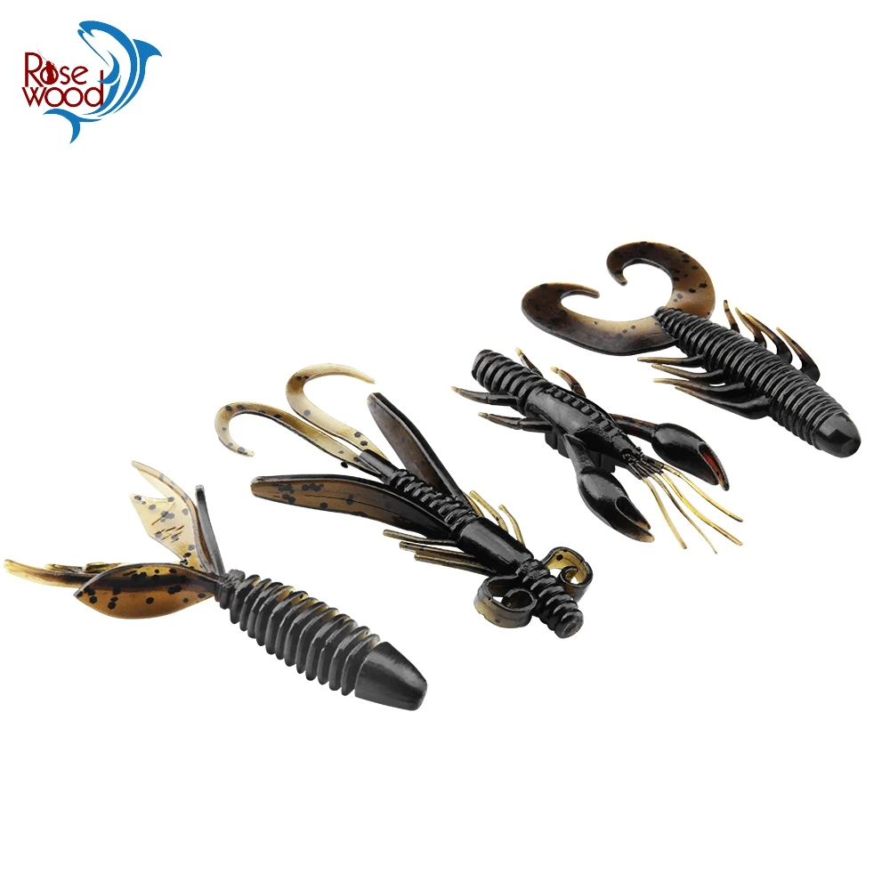 RoseWood 8 Pcs/Lot Soft Baits Fishing Lures 4 Types Soft Tentacles