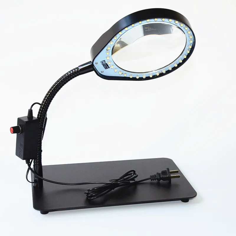 Desk magnifier with lamp 10 times HD maintenance test reading band LED
