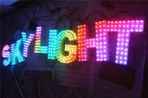 LED pixel letters,exposed LED letters 32