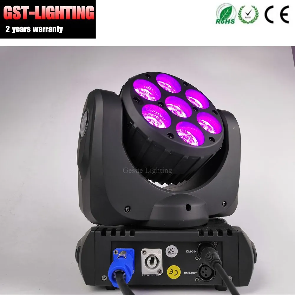 4 шт./лот 7x12 Вт RGBW Луч Мини Moving Head Light 7 шт. Quad Цвет светодио дный стирка DJ