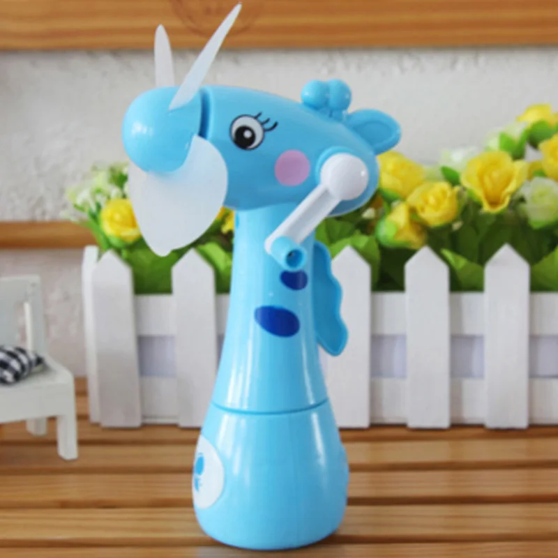 

Mini Fan Cartoon Giraffes Portable Handheld Desk Humidification Kid Toy Handheld Water Mist Fan For Child