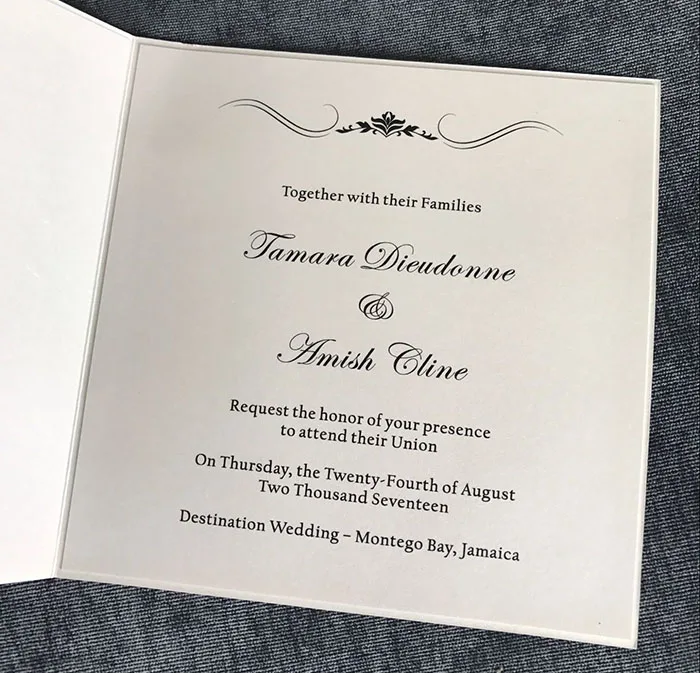  Luxury Silver Wedding Invitations with Antique White Ribbon and Crystal Embellishment - 32779040632