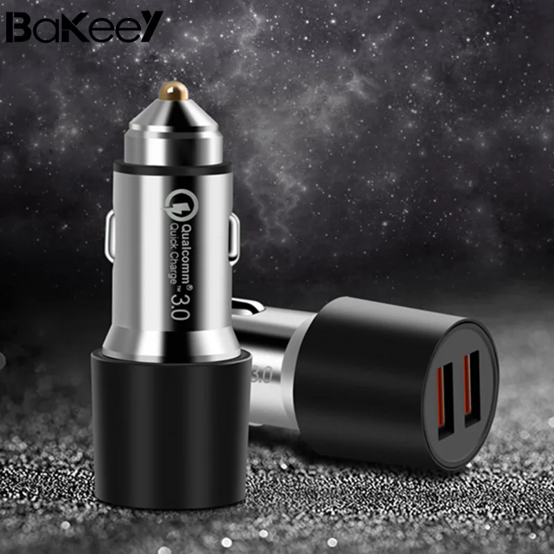 عالية الجودة bakeey QC3.0 المزدوجة شاحن سيارة usb المعادن سريع مع 2 منفذ usb ل كاميرا الهاتف المحمول اللوحي عالية الجودة bakeey QC3.0 المزدوجة شاحن سيارة usb المعادن سريع مع 2 منفذ usb ل كاميرا الهاتف المحمول اللوحي