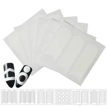 6 шт./лот дизайн ногтей французский гвоздь советы направляющие наклейки DIY трафареты маникюр стиль ногтей форма бахрома инструменты LA519