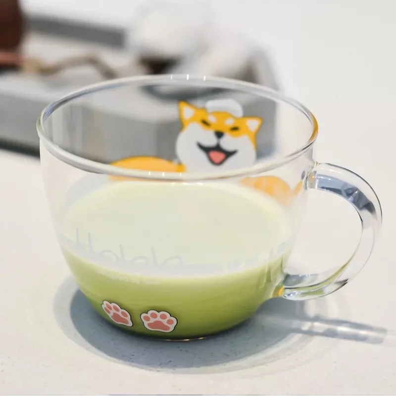 RUIDA Ins Creative Glass Breakfast Milk Cup Cat Cup Dog Cute Styling Coffee Mug Home Hotel Japanese style Drinkware Funny Gift RUIDA Ins Creative Glass Breakfast Milk Cup Cat Cup Dog Cute Styling Coffee Mug Home Hotel Japanese style Drinkware Funny Gift