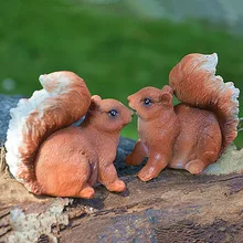 2 шт. миниатюрные полимерные фигурки Squrirrel садовое украшение