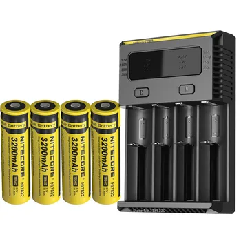 

NITECORE NEW I4 Charger OLED Screen Smart battery Charger + NITECORE 18650 3200mAh NL1832 3.7V 11.8Wh Rechargeable Li Battery