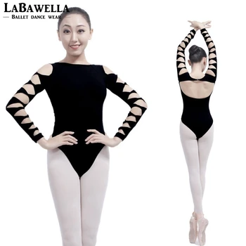 

Adult V-front Ballet Leotard For Wmen Girls Black beige Cotton Dance Practicing Gymnastics Clothes Loetards CS0327