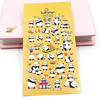 

Three Dimensional Sponge Bubble Panda Diary Stickers Planner Sticker Sticky Notes Papeleria Children Decorate Stationery Sticker