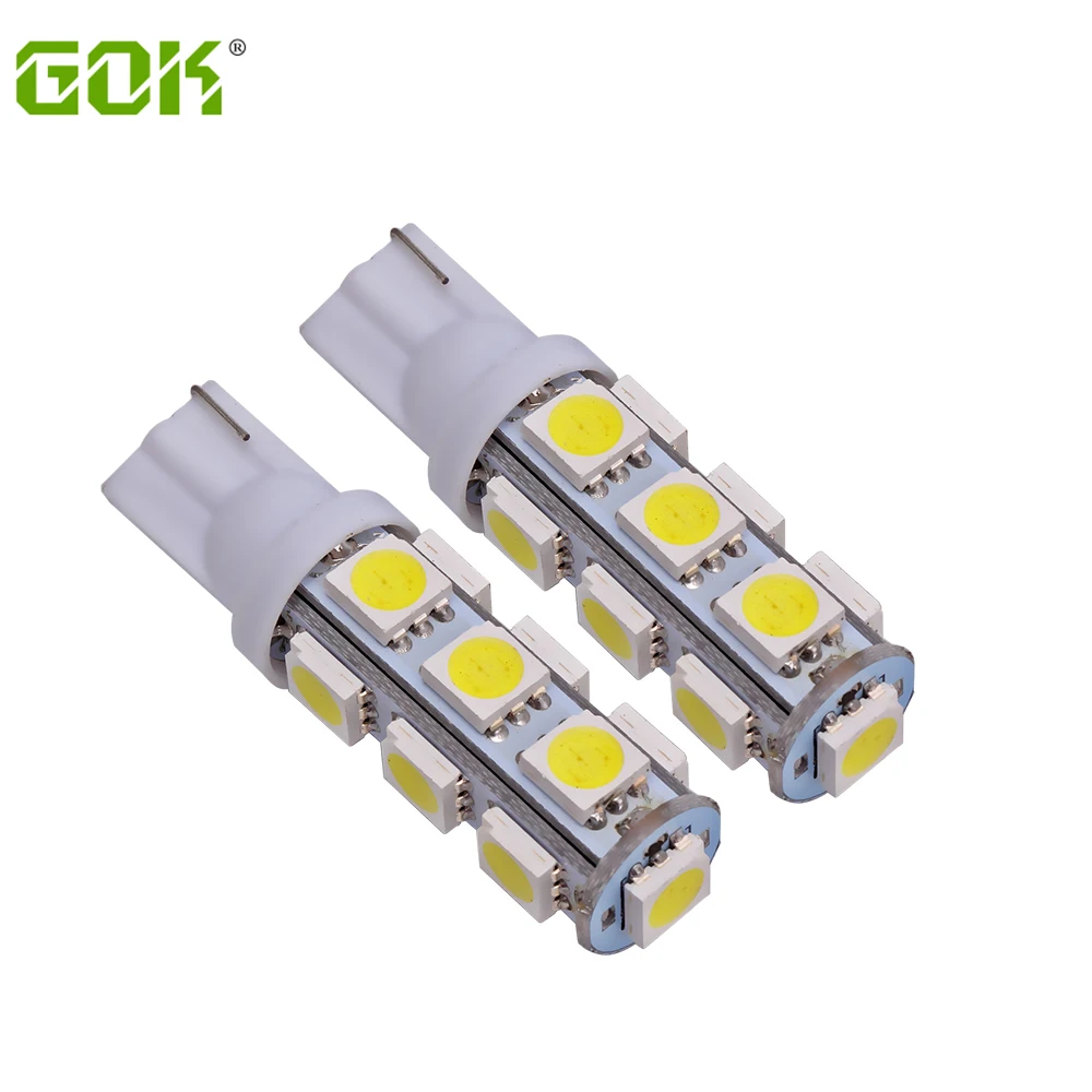 100 шт. Авто T10 led W5W 13led 5050 smd Авто t10 13SMD светодиодная клиновидная лампа t10 Светодиодные лампы автомобиля Клин Парковка потолочный плафон