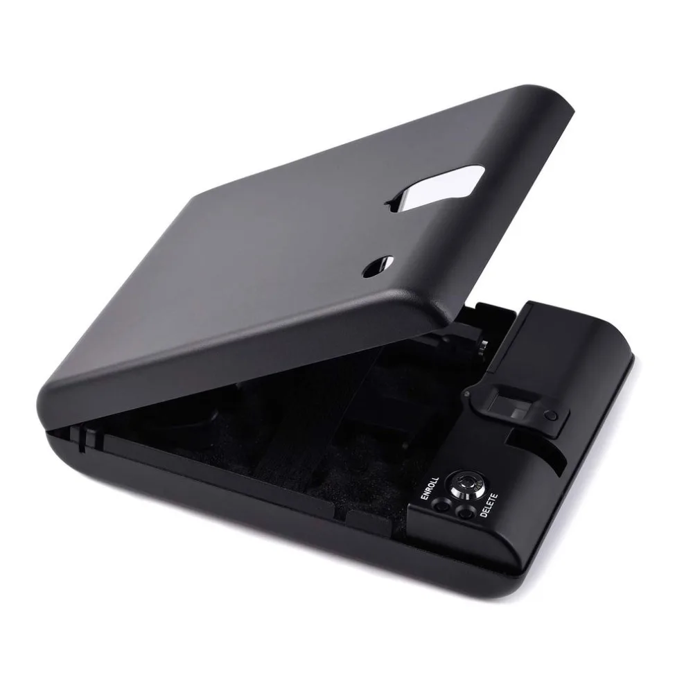 

Gun Safe Portable Fingerprint Box Safe Fingerprint Sensor Box Security Keybox Strongbox OS100A for Valuables Jewelry Cash