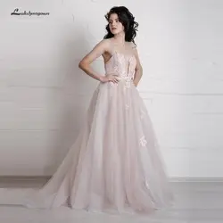 Lakshmigown Плюс Размер свадебное платье es Спагетти ремни 2019 Trouwjurk пыльное розовое Тюлевое платье невесты пляжное свадебное платье