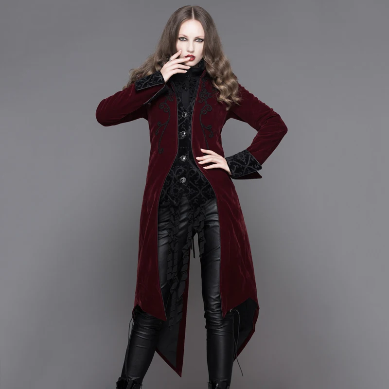 Devil Fashion Gothic Palace Wind Women Long Jackets Steampunk Autumn ...