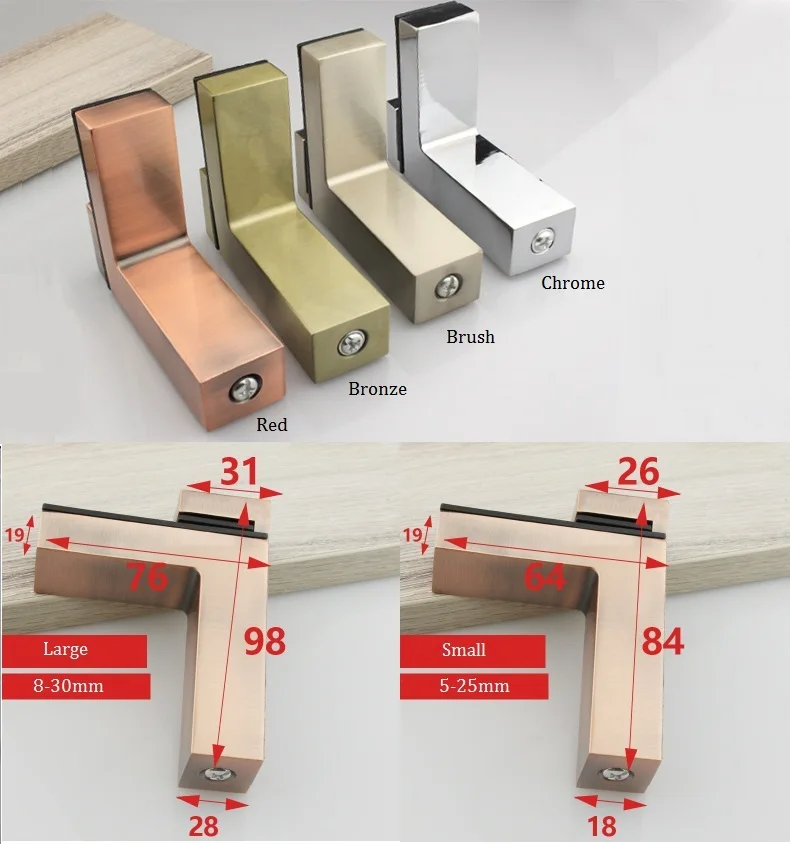 2 шт./лот цинковый сплав F образный настенный Регулируемый деревянный зажим стеклянной полки кронштейн поддержка матовый блестящий хром красная бронза