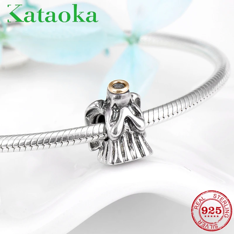 

Valentine's Day gift 925 Sterling Silver charms Prayer Angel charming Bead Fit Original Pandora Charm Bracelet Jewelry making