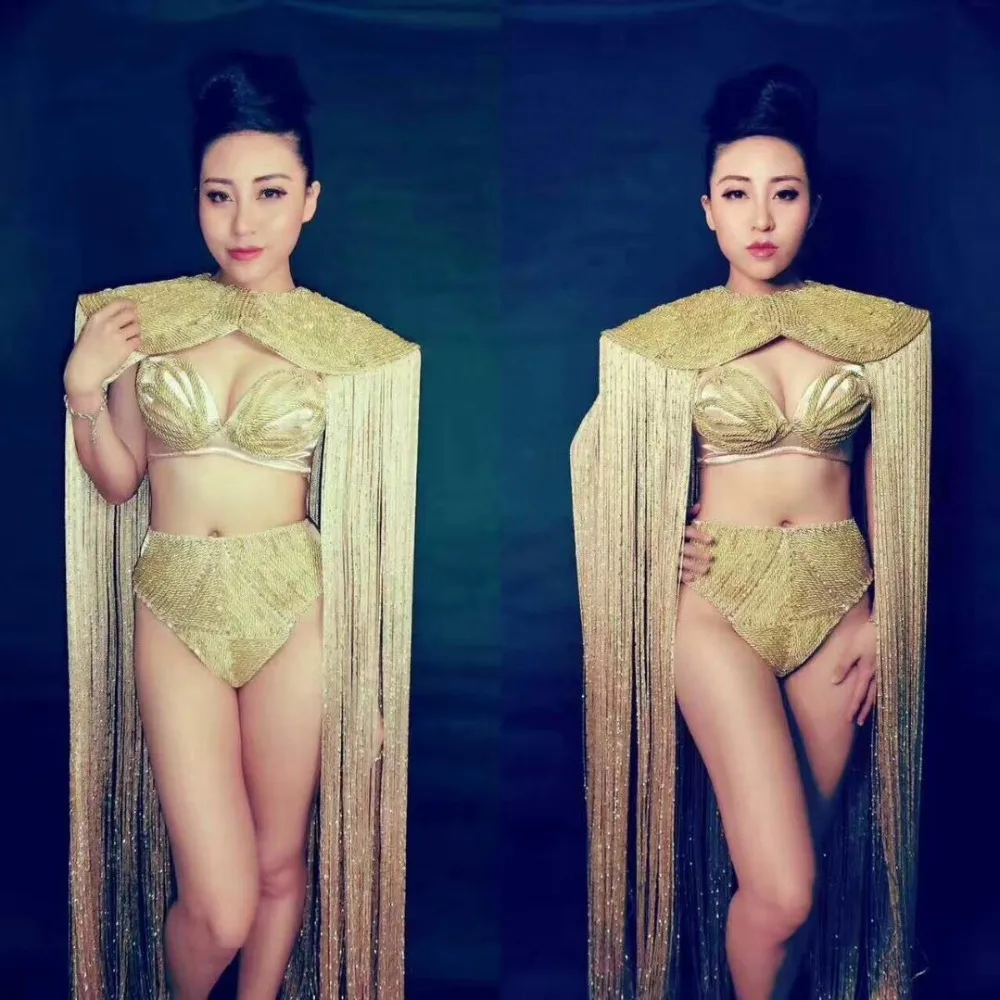 

New Tassel Bodysuit Nightclub Party Female Singer Costume Women Stage Dance Fringes Jumpsuit Evening Celebrate Outfit DJ192