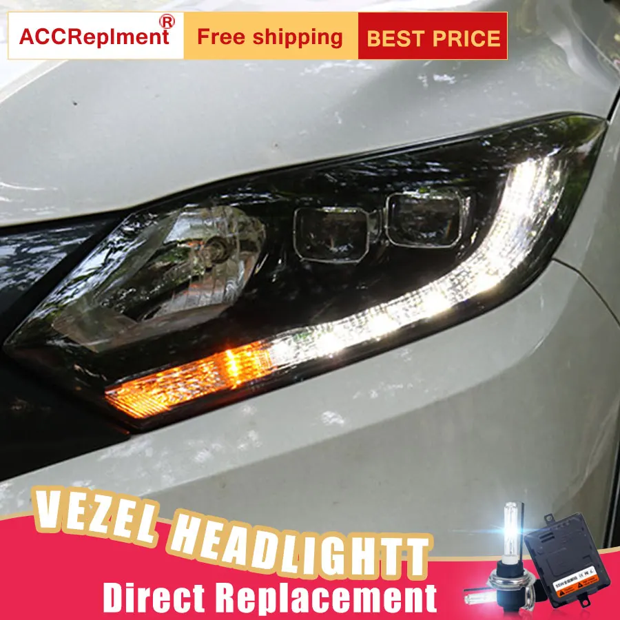 2 шт. светодиодный ные фары для Honda VEZEL 2014 2017 Автомобильные ангельские глазки