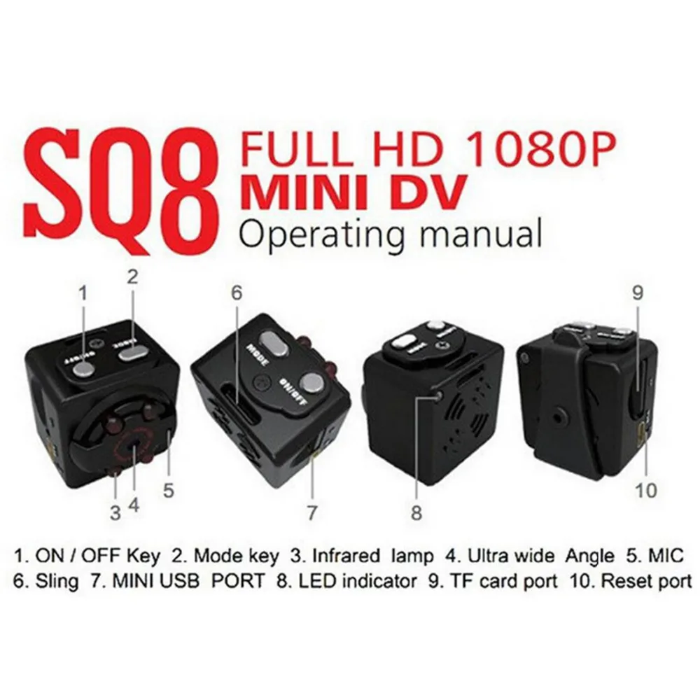 OWGYML SQ8 видео 1080p DV DVR мини камера видеокамера микро обнаружения движения с