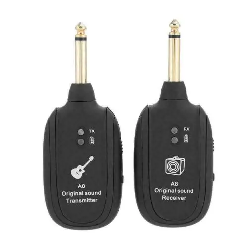 

A8 UHF Wireless Audio Adapter Guitar Original Sound Transmitter & Receiver with USB Charging Cable 3E25