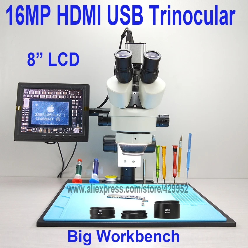 

efix 38MP 3.5-90X 10'' 8'' Soldering Trinocular Stereo Microscope Stand Lens HDMI USB Digital Camera for Repair Cell Phone Tools