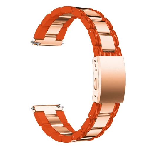 20 мм ремешок для samsung galaxy watch active 42 мм ремешок из смолы и нержавеющей стали браслет amazfit bip Ticwatch E/2 huawei watch 2 ремень - Цвет ремешка: Orange