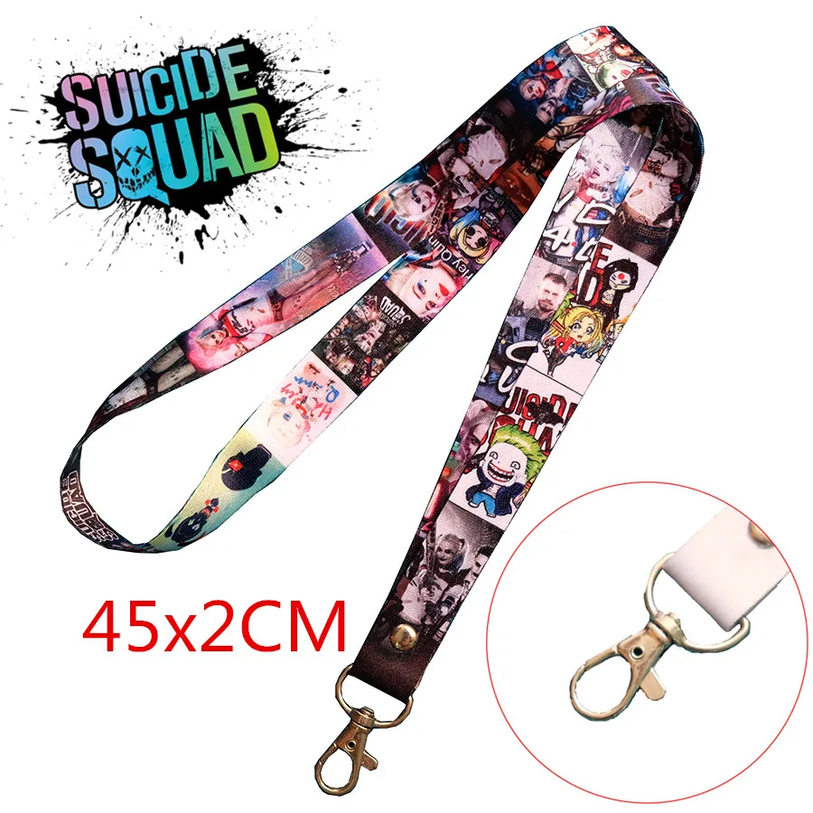 

Suicide Squad Joker Harley Cell Phone Rope Chain Camera Strap Clip Cord Charm Lariat Lanyard Keychain fANS GIFT 45X2CM