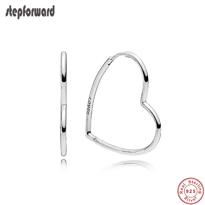 Популярные весенние серьги, коллекция благородных 925 пробы серебряных женских сережек, маленькие Асимметричные сережки с сердечками для девочек
