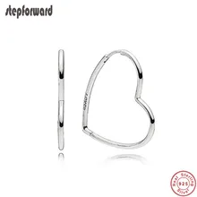 Популярные весенние серьги, коллекция благородных 925 пробы серебряных женских сережек, маленькие Асимметричные сережки с сердечками для девочек