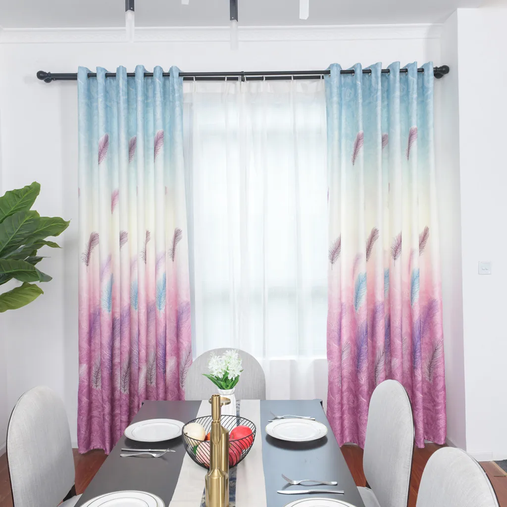 

Leaves Sheer Curtain Tulle Window Treatment Voile Drape Valance 1 Panel Fabric Decoration Wedding Party Wall Windows MAR9