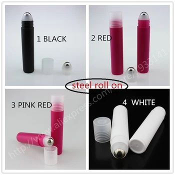 

Free shipping 12 x 35ml Red Plastic Roll On Bottle With Steel Roller 35CC Roll-on Perfume Bottle Red Roll On Oil Container