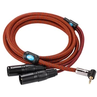 Premium Audio Cable Angled Mini Jack 3.5 to Dual XLR 3 Pin for PC Headphone Sound Mixer 3.5mm to 2 XLR Cable 1M 2M 3M 5M 8M 10M - Image 2