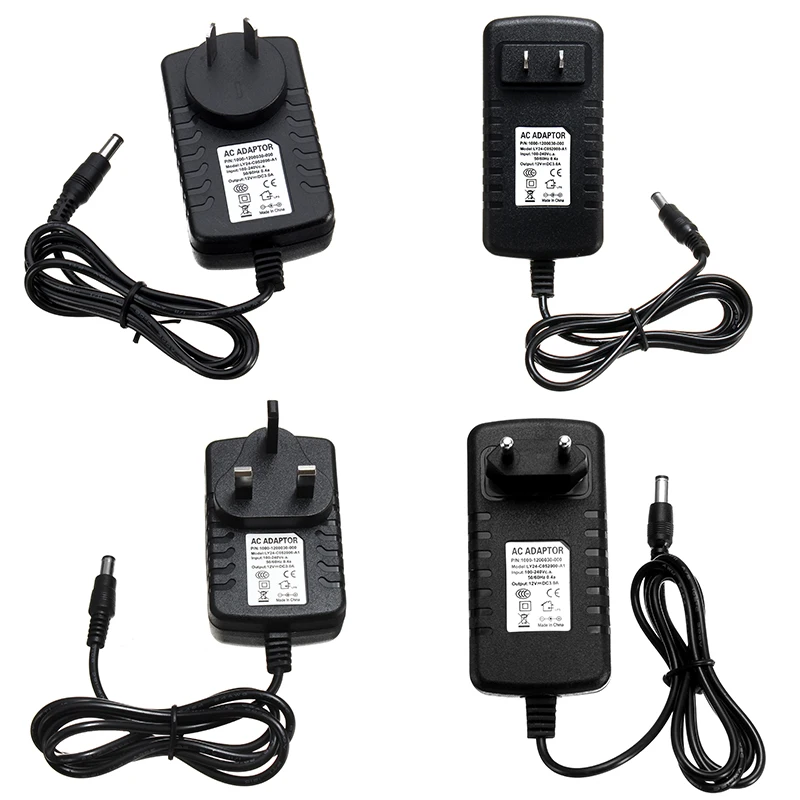 AC100-240V для DC12V 3A 36 Вт Европа США Великобритания Австралия штекер Питание адаптер для Светодиодные ленты света 5,5*2,1 мм