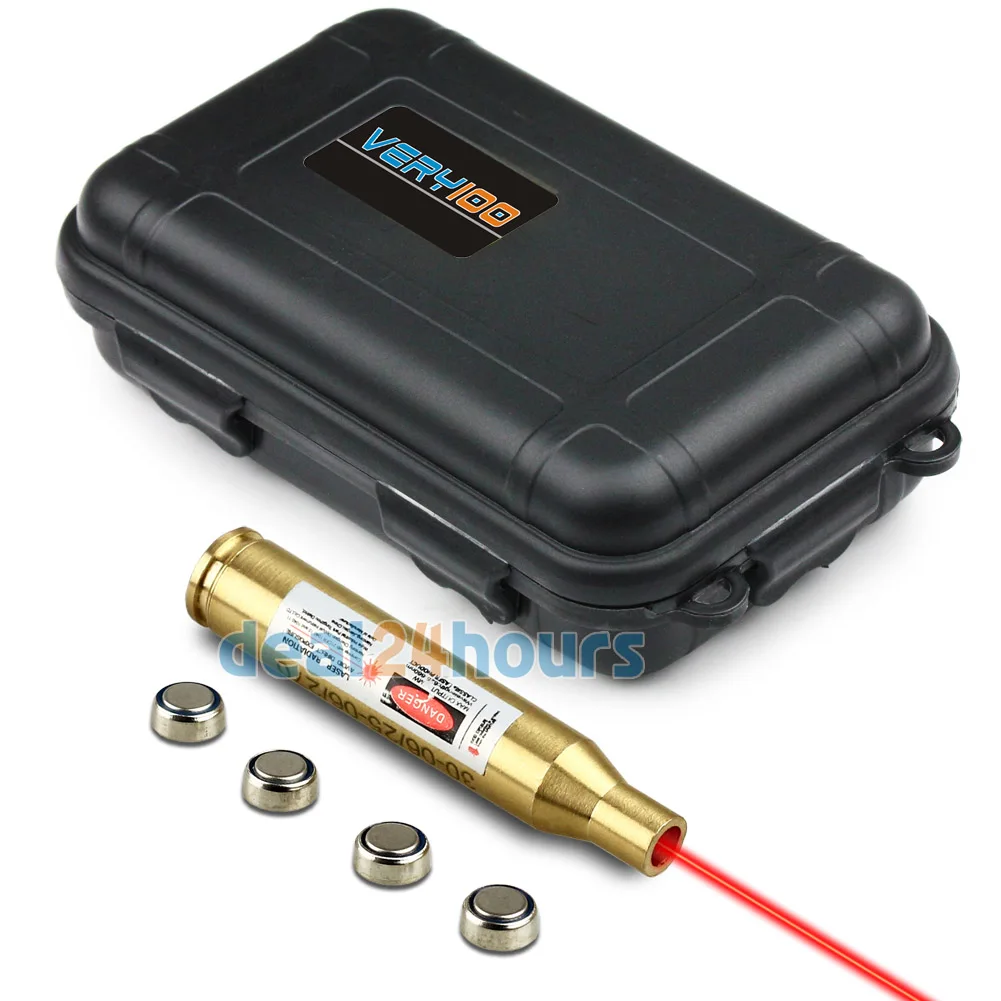 

VERY100 30-06 25-06 and 270 Red Laser Cartridge Boresighter +Waterproof Case Box Free shipping