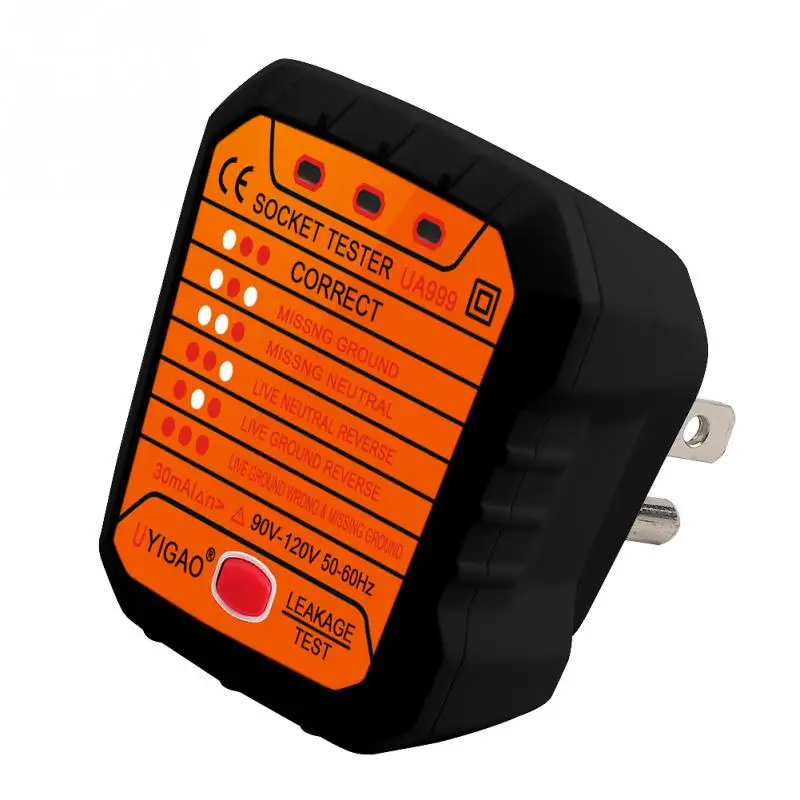 

US/EU Plug Electric Socket Safety Tester Circuit Polarity Detector Electric Leakage Test Tools