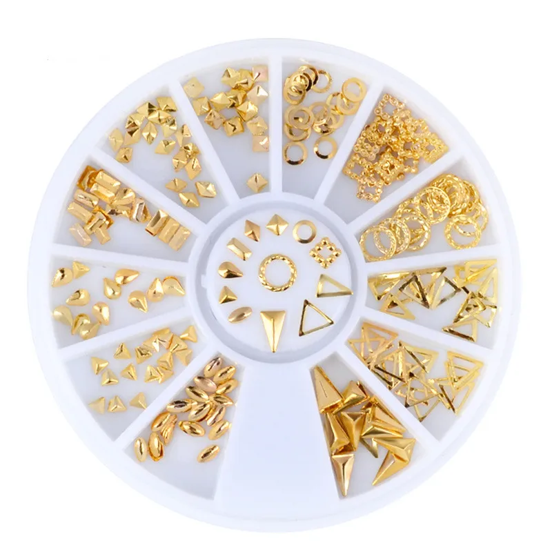 

Gold Mix 3D DIY Jewelry Alloy Studs Design Metal Rivets Nail Art Decoration Tools