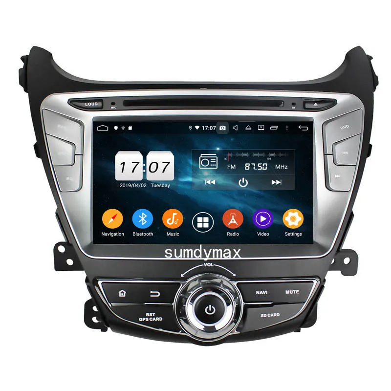 Perfect For Hyundai Elantra 2014 2015 Android 9.0 octa Core 4GB RAM Car DVD Player GPS Glonass Navi RDS Radio wifi 4G Bluetooth 1