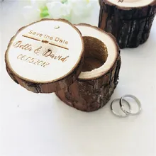 Персонализированные Свадебные кольца коробка. Деревянный держатель кольца, деревенский носитель кольца. Романтическая коробка, изготовленная на заказ деревенская коробка для свадебного кольца