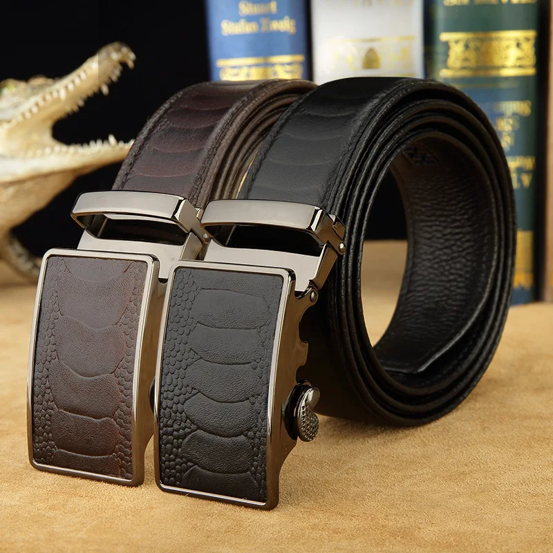 Buy Good men belt luxury high quality cow genuine leather belts for men