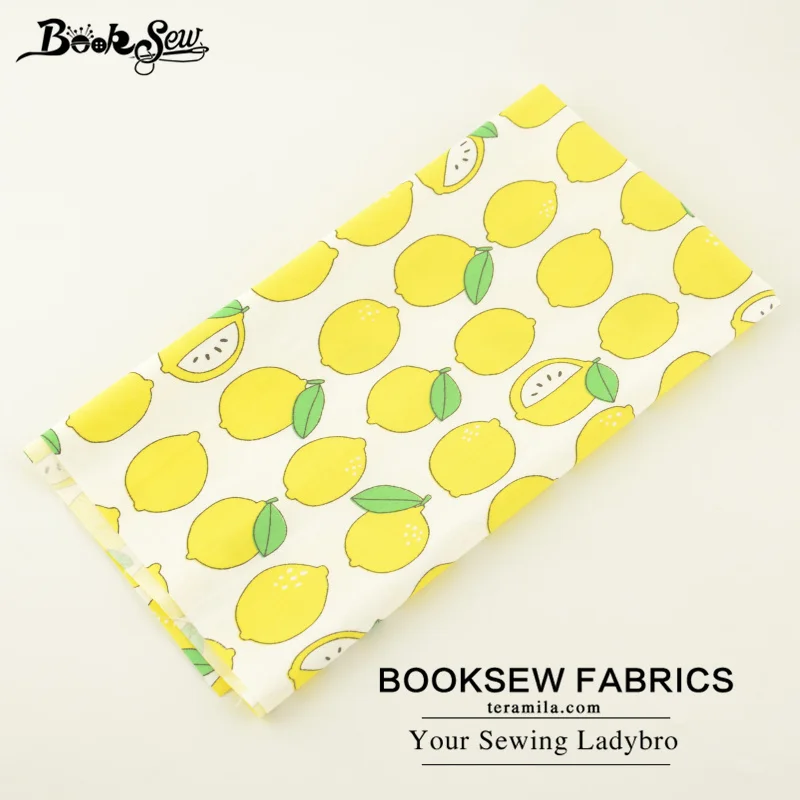 Booksew хлопок саржа Ткань желтых лимонов Дизайн Вышивание ткань кровать Лист квилтинга Tecido для DIY Лоскутная Скрапбукинг