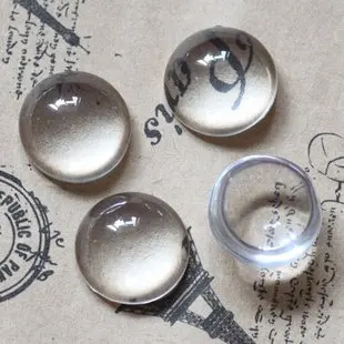 free ship 100pcs lot 16mm glass gemstone clear round cabochon bead